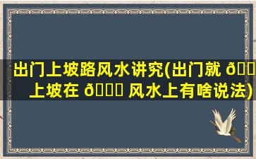 出门上坡路风水讲究(出门就 🐋 上坡在 🐕 风水上有啥说法)